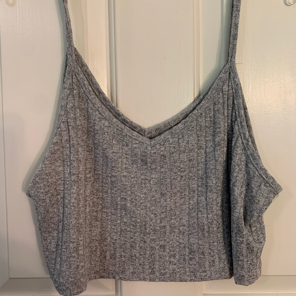 Gray Crop Tank Top